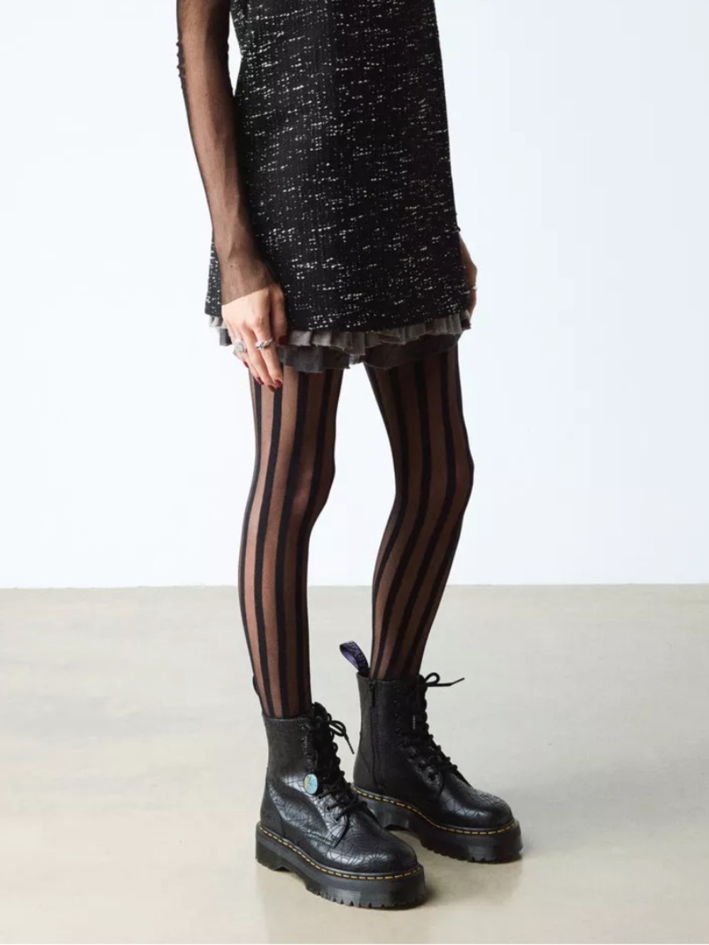 NIB Dr Martens JADON WEDNESDAY Leather Platform Boots Black - Picture 2 of 13